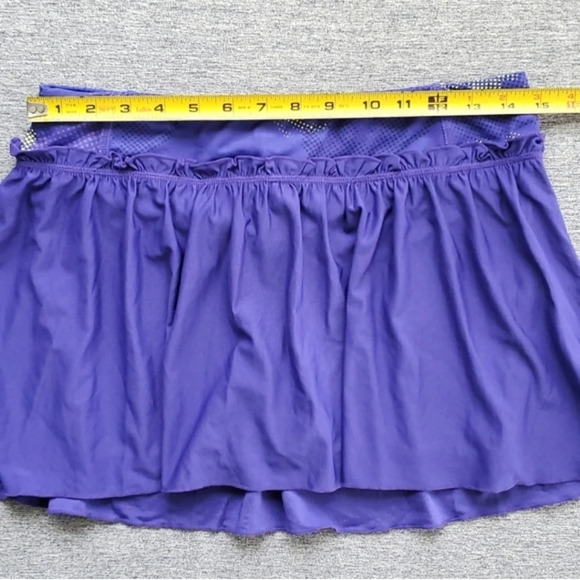 MPG Tennis Athletic Skirt Skort Purple Yellow with Ruffles  Size Small - Picture 11 of 12